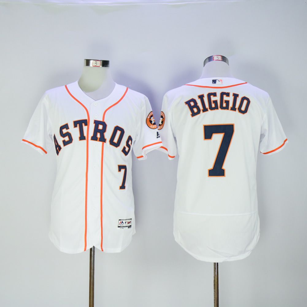Men Houston Astros 7 Biggio White MLB Jerseys